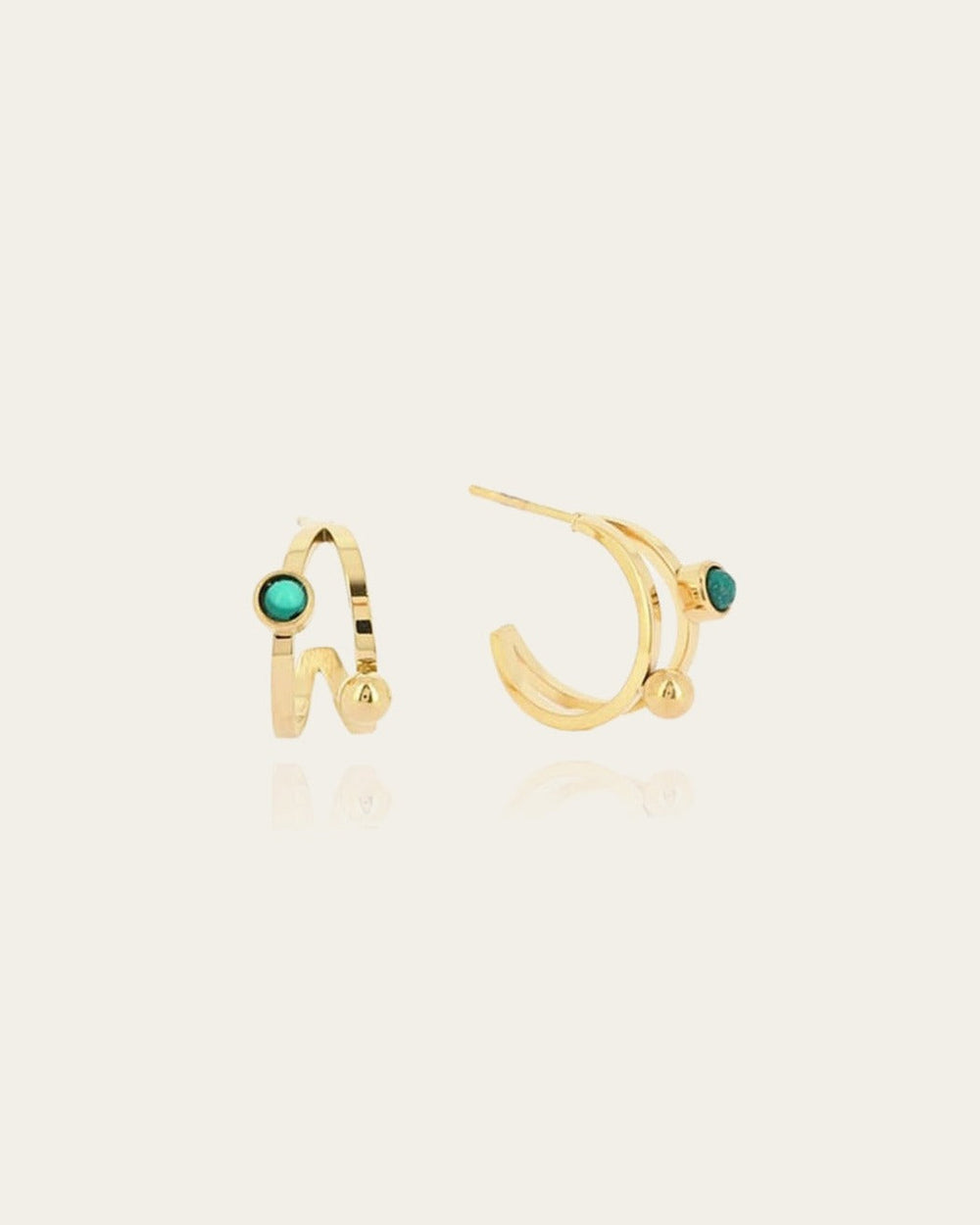Boucles d'oreilles Demi (Acier doré)