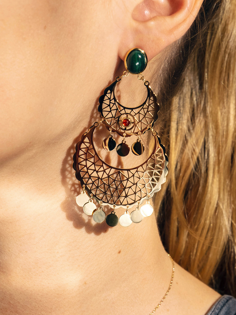 Boucles d'oreilles Esmeralda 