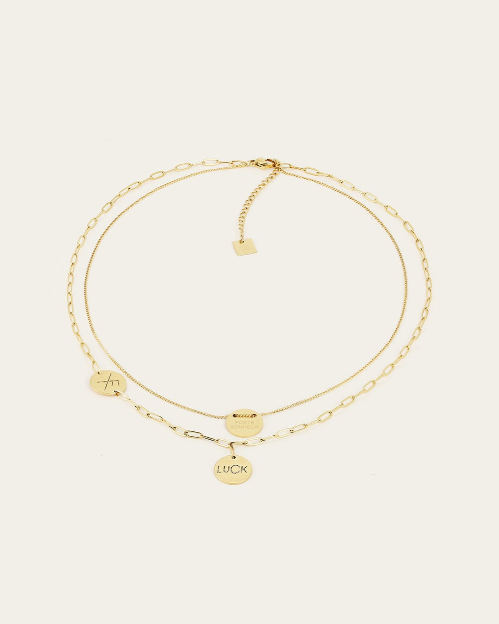 Collier multi Charm Luck (Acier doré)
