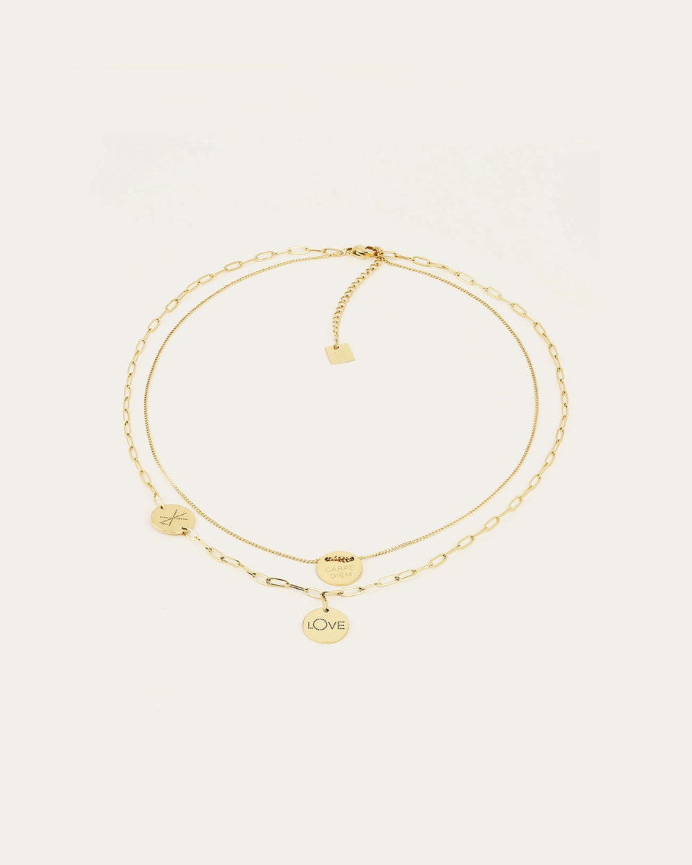 Collier Multi Charm Love (Acier doré)