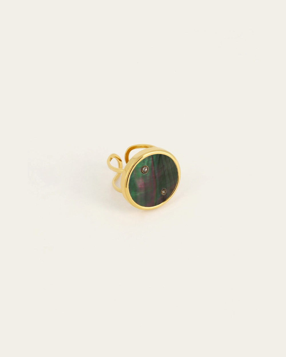 Bague Button (Acier doré)