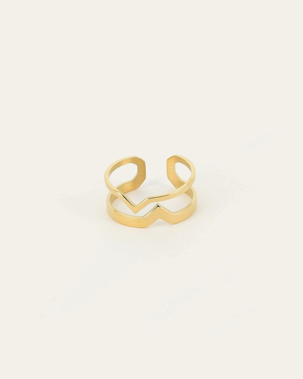 Bague Wave (Acier doré)