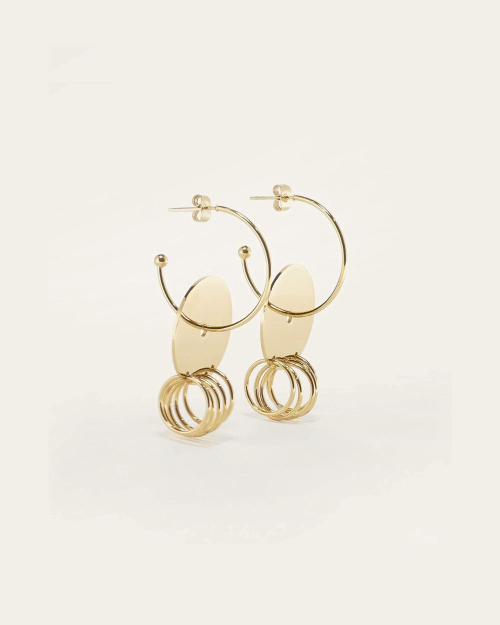 Boucles d'oreilles Dolmen (Acier doré)